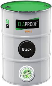 ElaProof PRO S i sort — finsk 1-komponent flydende elastomer membran i 180 liter tønde fra Build Care Oy
