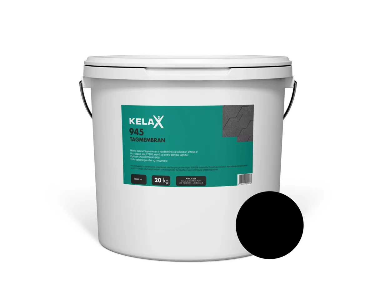 Kelax 945 Flydende Tagmembran i sort 20 kg spand fra danske KELAX ApS